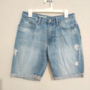 GAP 1969 Distressed Denim Shorts Cuffed